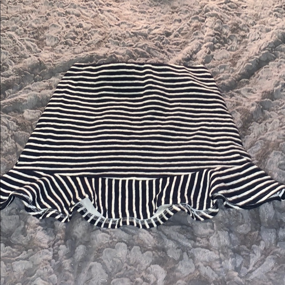 Blue and white stripped skirt